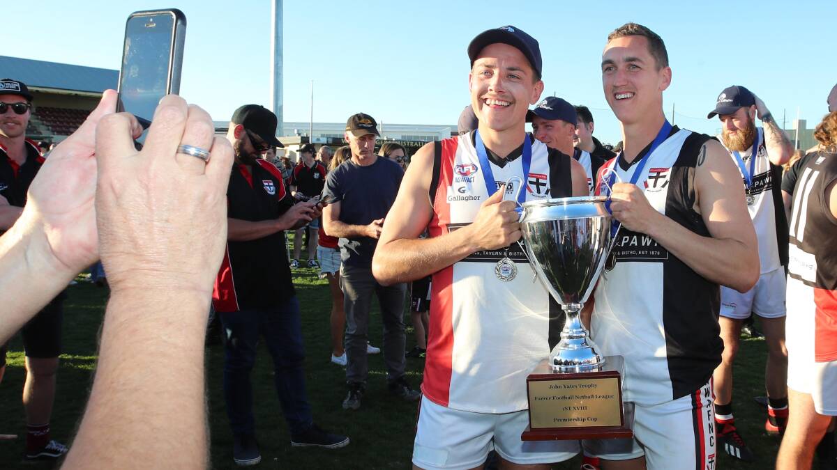 PARTNERSHIP: Ben Alexander and Troy Curtis are cult figures at North Wagga. Curtis has played 147 first grade games, a record post-recess at the club, while Alexander joined the hundred club this season. Picture: Les Smith