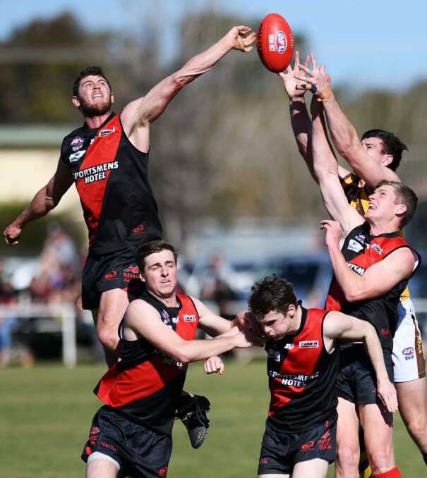 The Bombers in action against East Wagga-Kooringal in last year's semi-final.