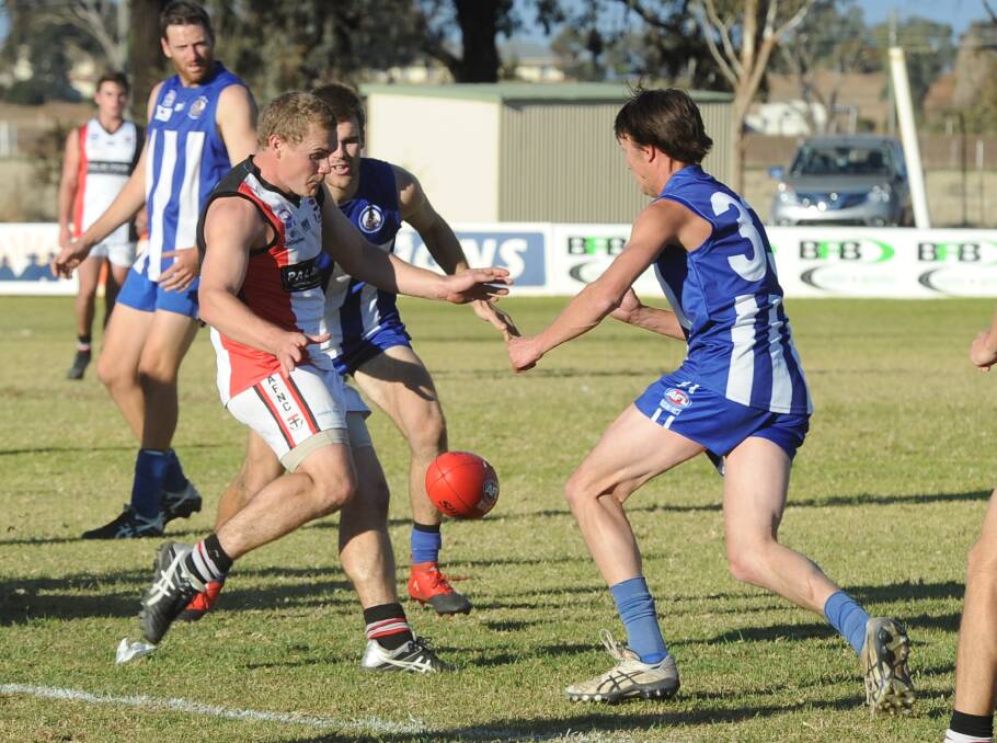 North Wagga have beaten Temora three times this year but Hamblin isn't taking anything for granted. Speaking of which, the Roos season hasn't been helped by injuries to backman Rob Grant (right) and forward Mark Breust. Picture: Peter Doherty