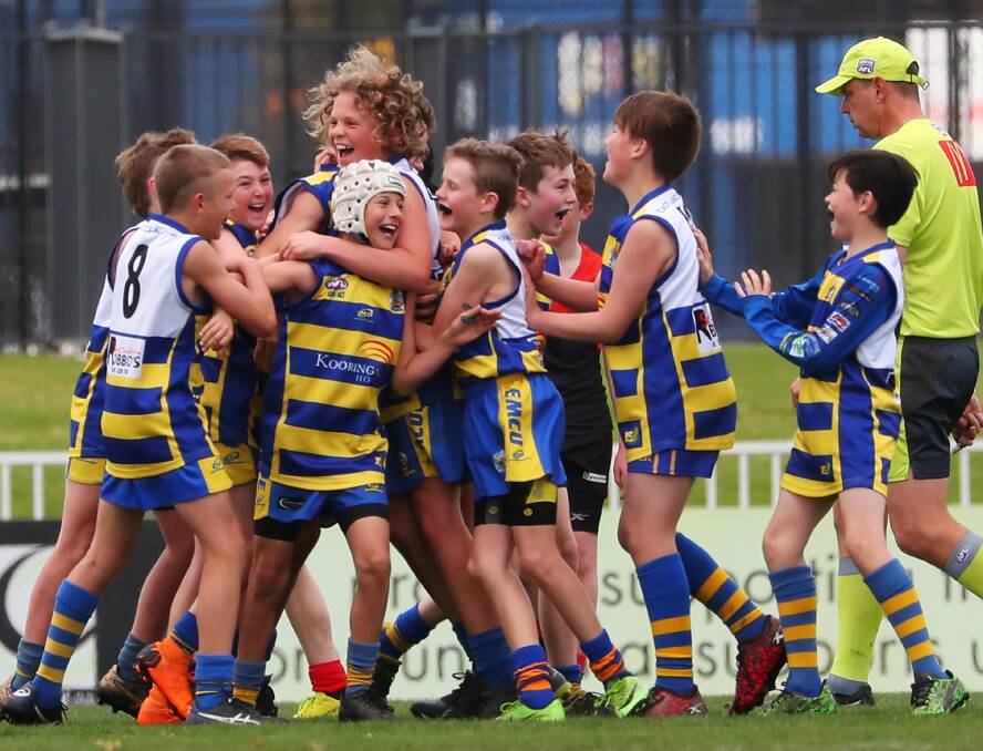 HIGH FIVE: The Goannas under 12s were among the club's five premiership-winning teams on Sunday. Pictures: Emma Hillier