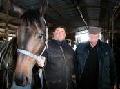 DYNASTY: Rick Freyer and his father Richard Freyer in 2010 with Leica Falcon who gave them the treasured memories of a Melbourne Cup fourth in 2005. 