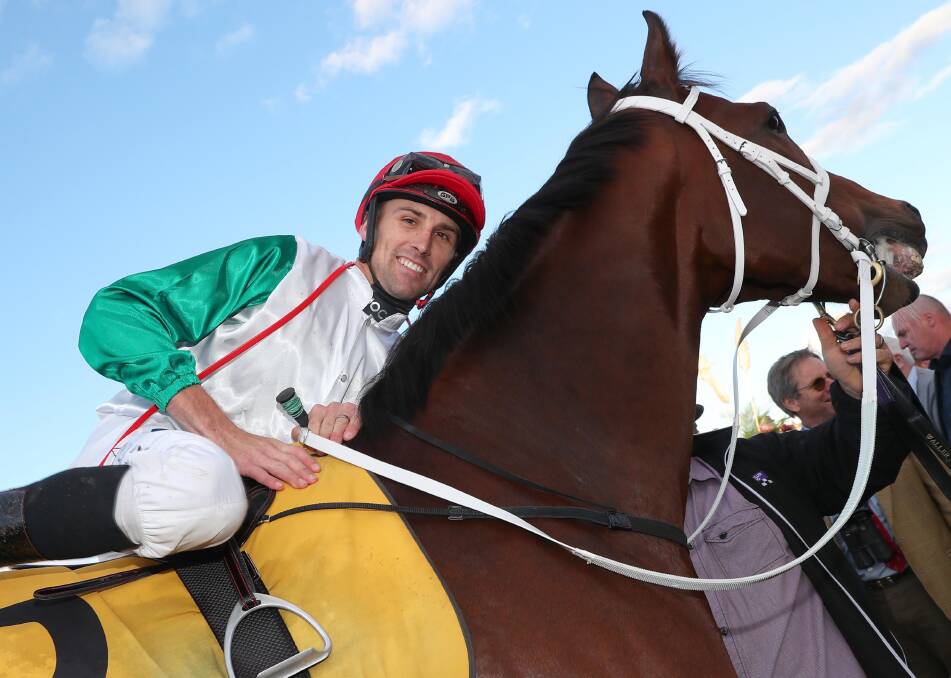 ALL SMILES: Tye Angland and the Chris Waller-trained Life Less Ordinary. 