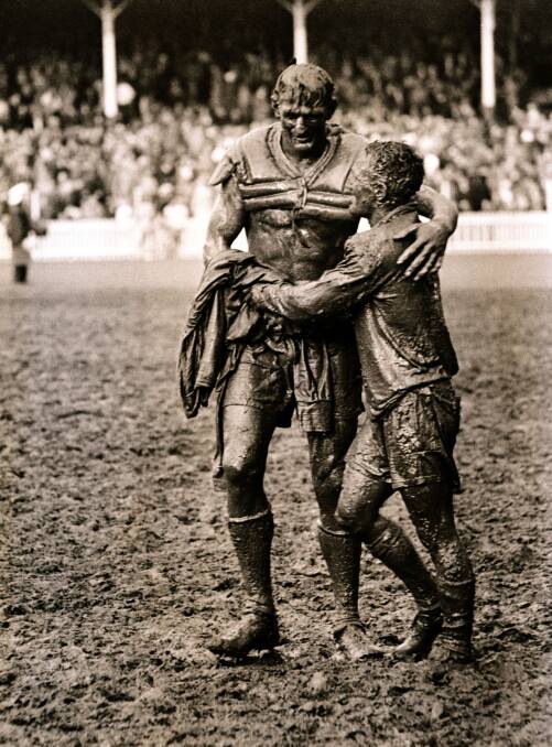 THE IMMORTALS: John O'Gready's famous shot of opposing captains Norm Provan and Arthur Summons after the 1963 grand final.