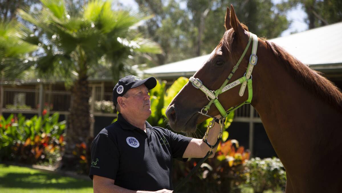 Gary Colvin at home with Another One just before the SDRA Country Championships win in Wagga. Picture: Madeline Begley