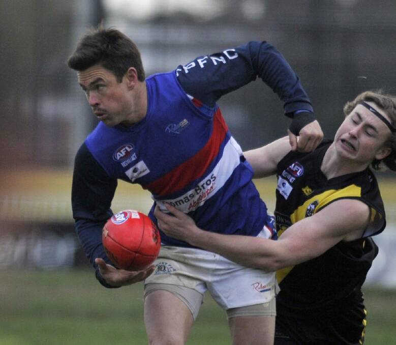 NEW BOMBER: Truman Carroll playing for Turvey Park last year. He'll play his first game for Marrar on Saturday at North Wagga. Picture: Les Smith