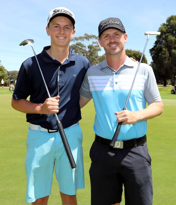 CONTENDERS: Defending champion Bart Carroll (left) is in a tie for fourth and Luke Chisholm sits third, six shots off the lead, heading into the third round of the Wagga Country Club Championship. Picture: Les Smith