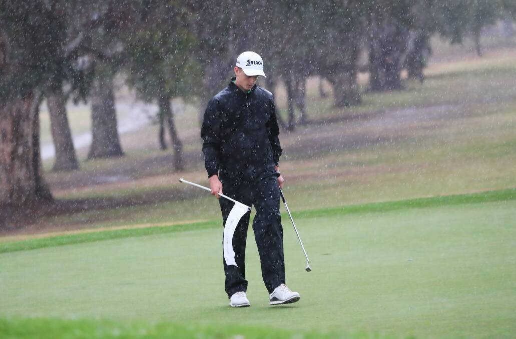 CLOSING IN: Reigning champion Bart Carroll at the Wagga Country Club last weekend where Sunday's wet weather forced the Club Championships to become a 54-hole event. Picture: Emma Hillier
