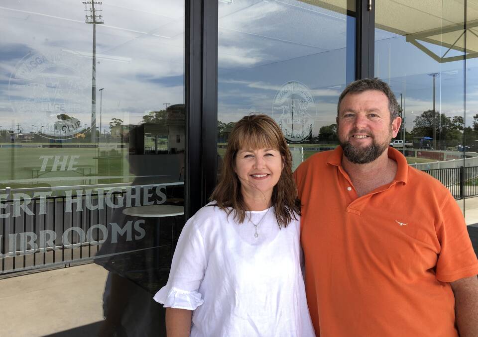 LEAVING HOME: Kathy and Chris Flanigan at the Wagga Tigers' clubrooms this week. The Riverina League committee members are moving on this year. Picture: Peter Doherty