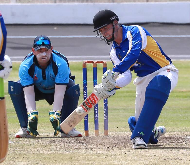 CHASING RUNS: Kooringal Colts' Luke Richardson tries to get going in their loss to South Wagga on Sunday. Picture: Les Smith