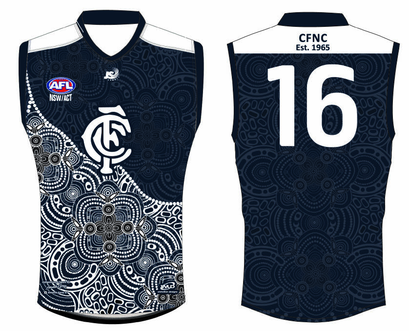 Coleambally's Indigenous jumpers, designed by Amunda Gorey ART and organised through White Line Designs