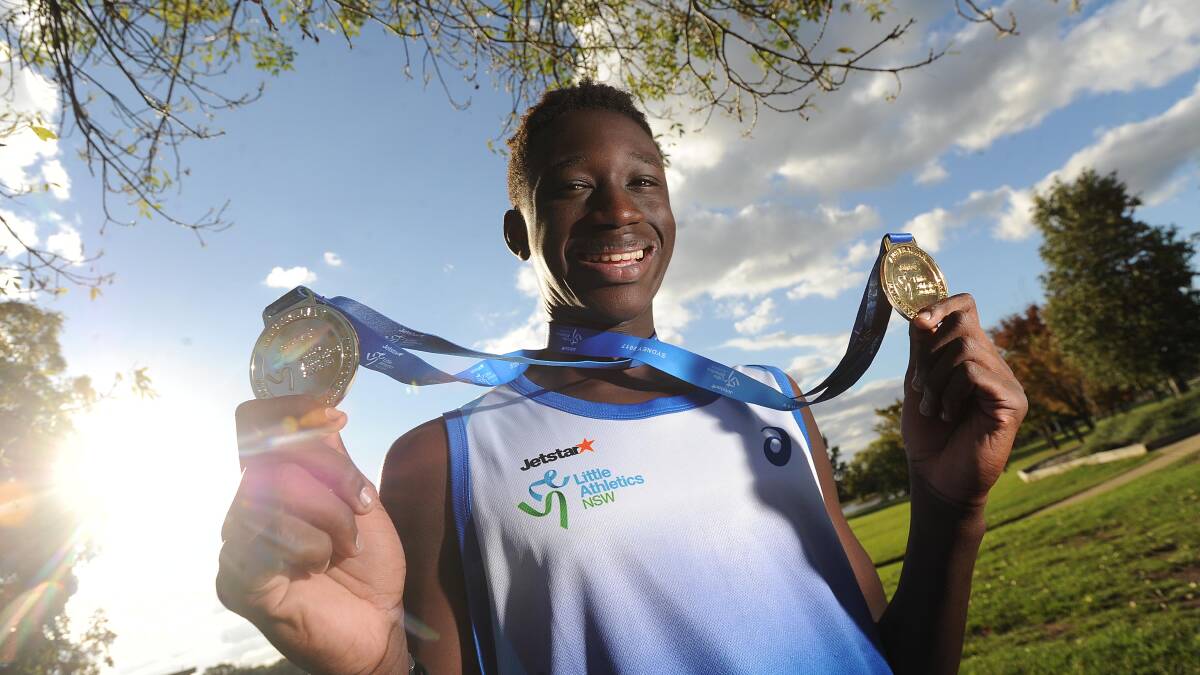 Godfrey Okerenyang after winning two gold medals at national juniors last year. 