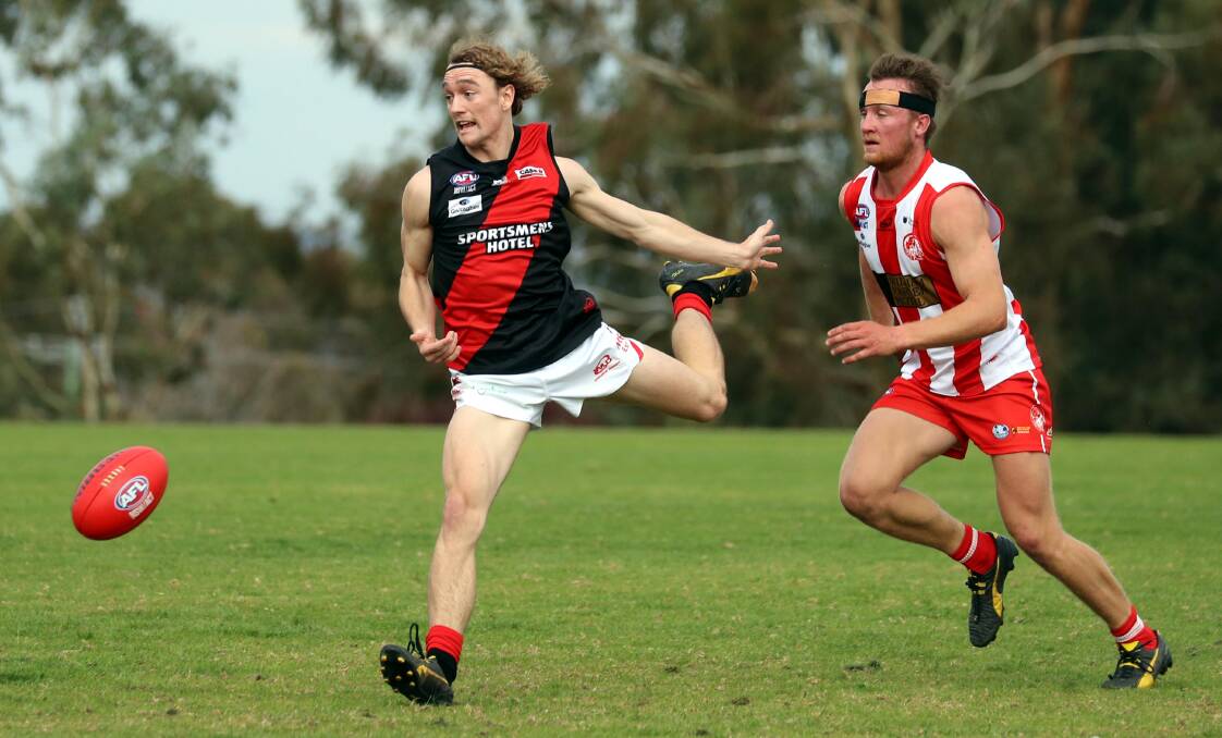 BALLETIC AND BRILLIANT: Agile Marrar forward Zach Walgers continued his superb season. He kicked two goals and was a constant worry for the Bushpigs. Picture: Les Smith
