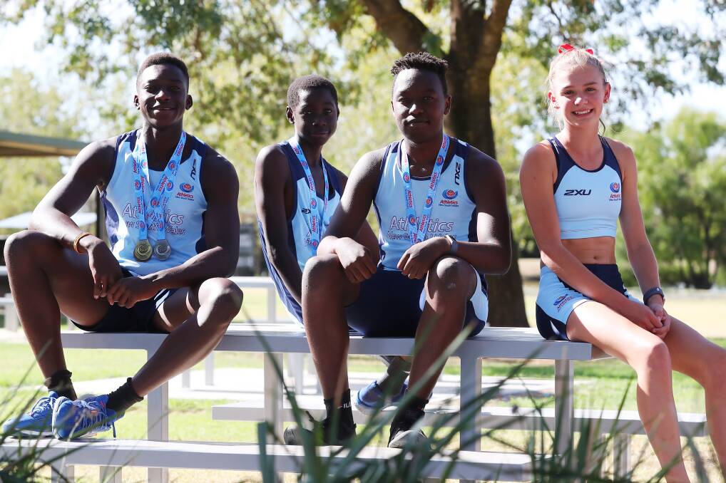NATIONALS OFF: (from left) Wagga's Gerard and Daniel Okerenyang, Kippy Langat and Charlotte Priest won't get their shot at an Australian Juniors medal this week. Picture: Emma Hillier