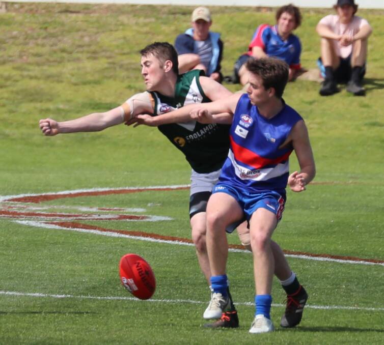 THE FUTURE: Coolamon and Turvey Park doing battle in the Riverina League Under 17.5 grand final this year. Picture: Les Smith