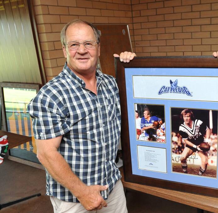 LIFELONG LINK: Tommy Raudonikis in Wagga in 2015 for a fundraising dinner. He was a regular visitor to the city many years after he kickstarted his rugby league career with Wagga Kangaroos, and was only too happy to help. 