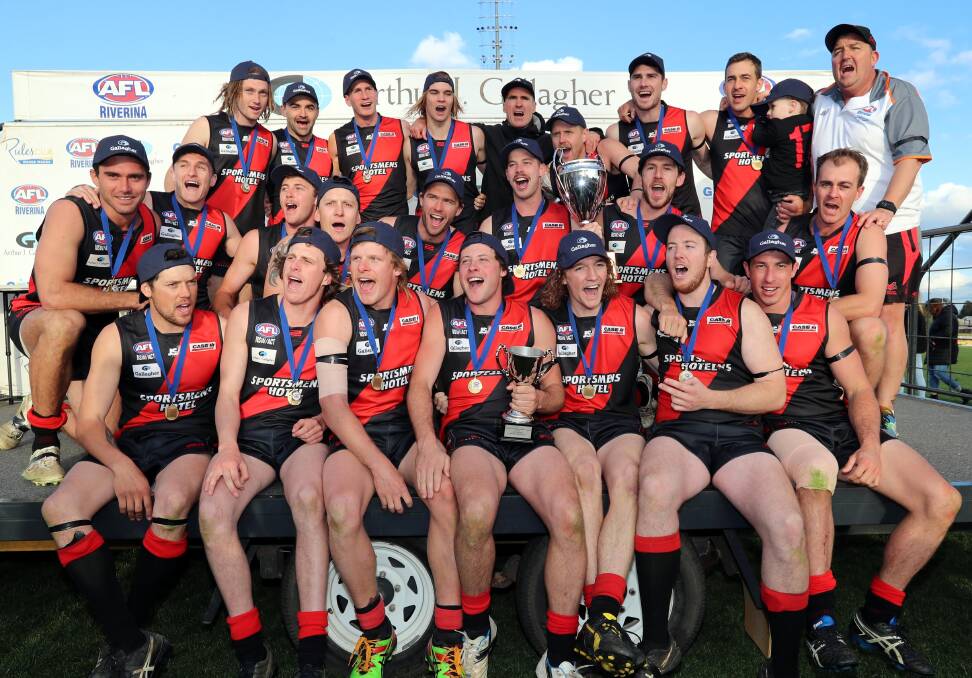 BACK-TO-BACK: The Bombers' 2018 success made it two Farrer League flags in two years under coach Shane Lenon. Pictures: Les Smith