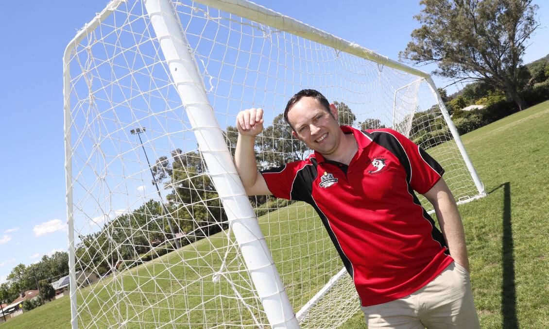 FISHING FOR SUPPORT: Sharks veteran Hayden Callander is calling on new volunteers to take on key roles to help the Lake Albert soccer club continue to grow. Picture: Les Smith
