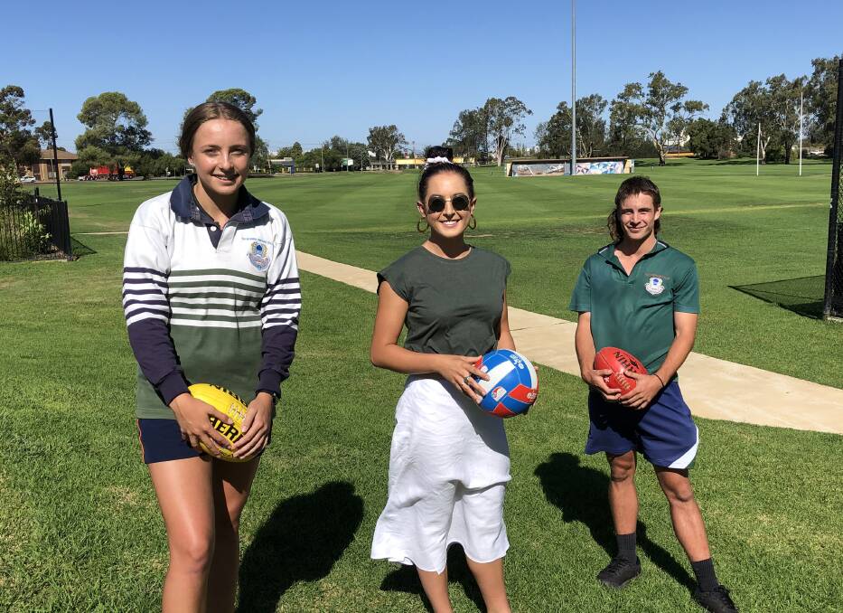 CHANGING TIMES: The Hamblin siblings (from left) Abbey, 15, Chloe, 19 and Matt, 17, are like many Riverina families, facing up to months without sport. Picture: Peter Doherty