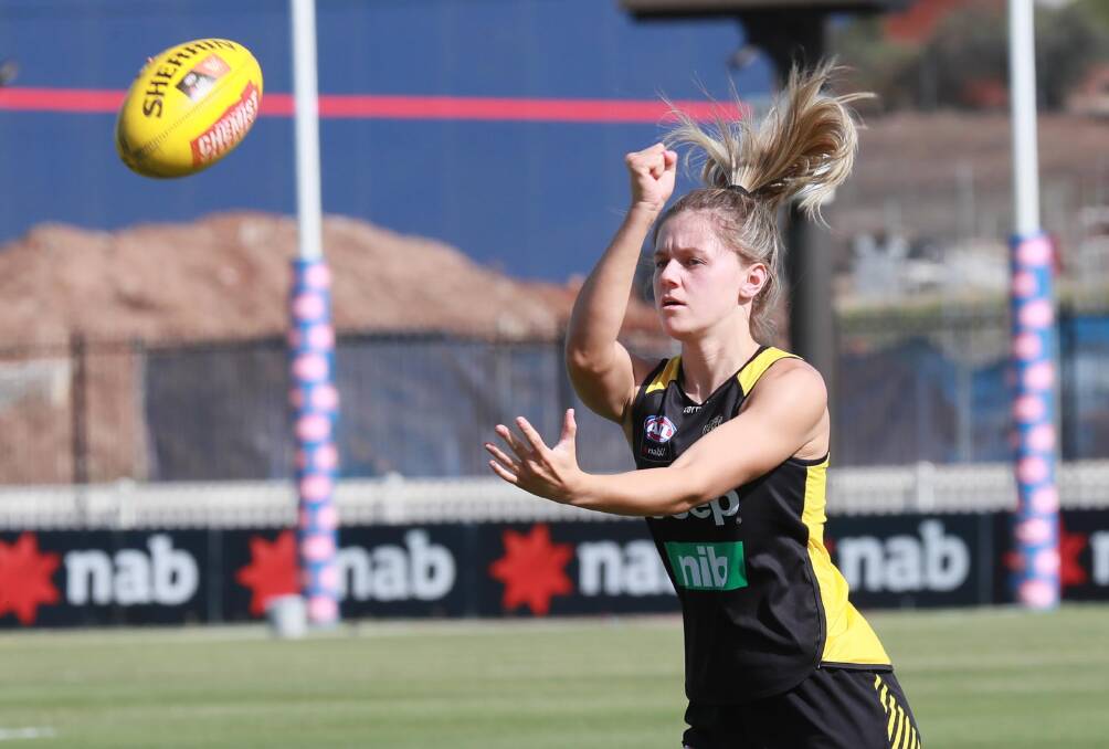 IN TOWN: Richmond's Maddie Brancatisano at the Tigers' training session in Wagga on Friday afternoon. Picture: Emma Hillier
