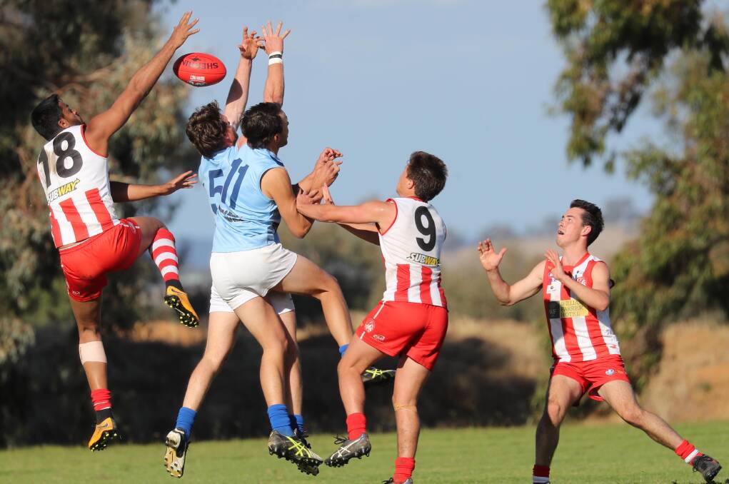 Barellan up against CSU early this year. The Two Blues will take on the Bushpigs at Barellan in round two next year, after they start the year away to North Wagga. 