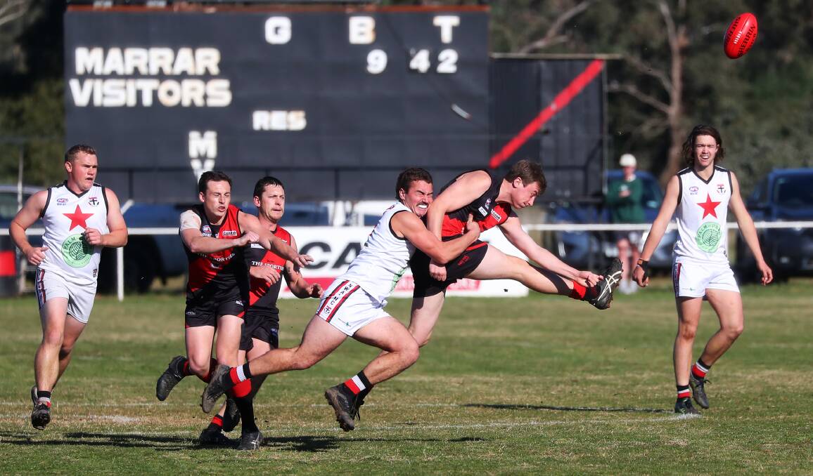 Minor premiers Marrar and reigning premiers North Wagga are among the Farrer League clubs hoping to get a shot at a 2021 premiership. Picture: Emma Hillier