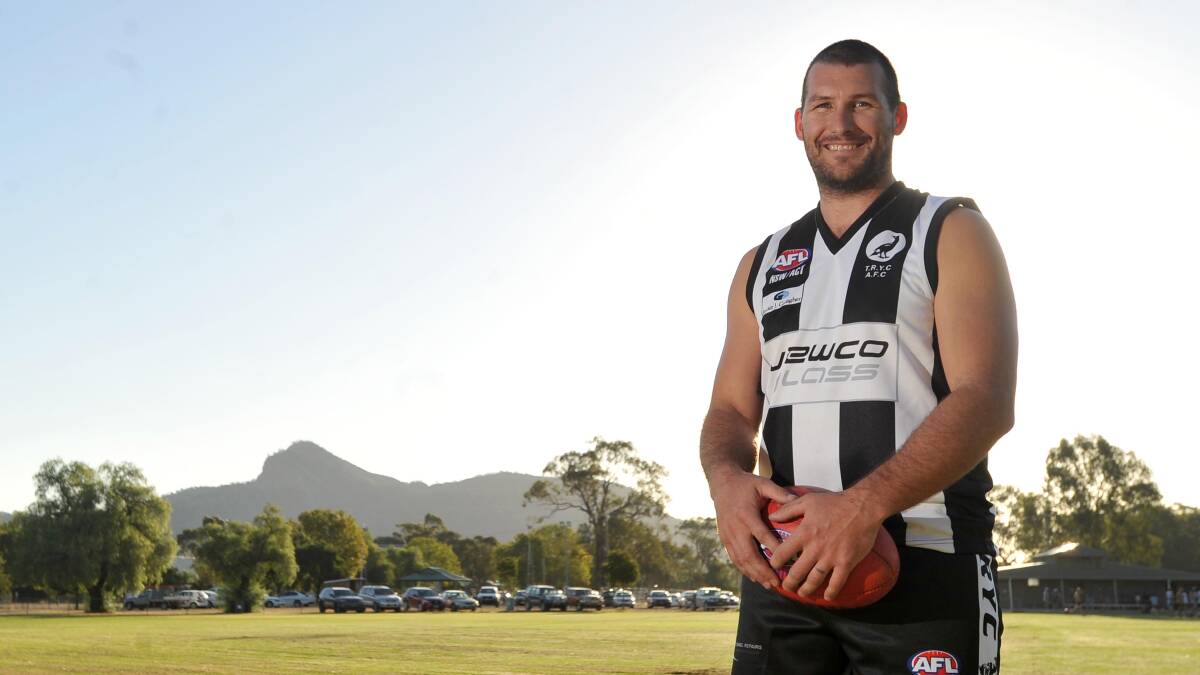 LATE INCLUSION: Andy Carey's call-up proved valuable as the key forward kicked seven goals at Barellan to help The Rock-Yerong Creek to their first win this year. 