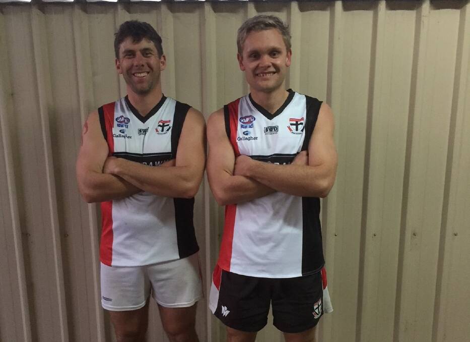 TWIN TONS: Backmen Matt Thomas and Brayden Skeers will play their 100th first grade games for the club together against The Rock-Yerong Creek on Saturday. 