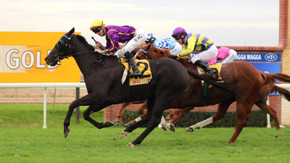 PREVIOUS WINNER: Ghostly wins the 2019 Wagga Town Plate under Blaike McDougall. It's among the nominations for this year's event. Picture: Les Smith