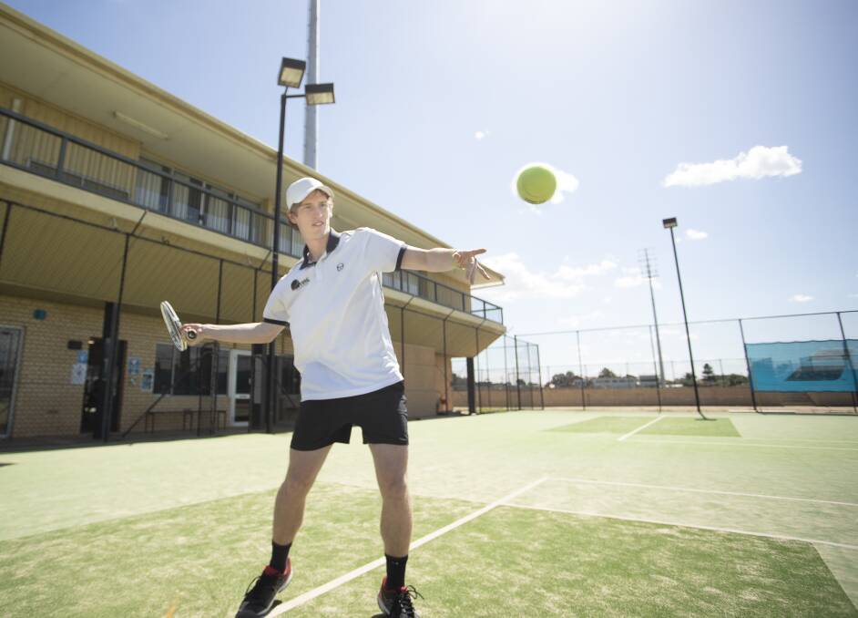 ALL SET: Charlie Prest, 21, is among the home hopes for the City of Wagga Open at the Jim Elphick Tennis Centre this weekend. He'll team up with his brother Max in the doubles and they could meet in the singles. Picture: Ash Smith