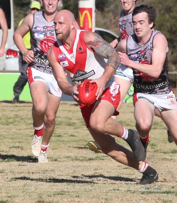 Coleambally recruit Guy Orton playing for Griffith a couple of seasons ago.