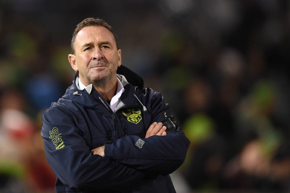 WAGGA VISIT: Canberra coach Ricky Stuart will lead a Raiders delegation helping out at the Riverina Bulls Academy Camp this weekend. Picture: AAP