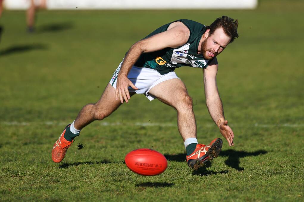 Coleambally recruit Max Hillier in action for Coolamon. He impressed in the Blues' only practice match.