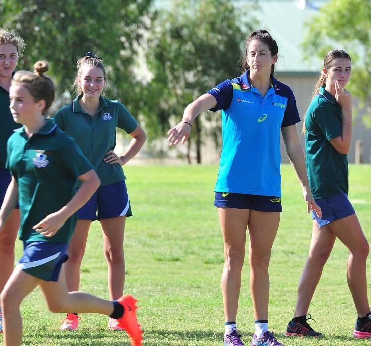 ROLE MODEL: Alicia Lucas helps run a training in Wagga.