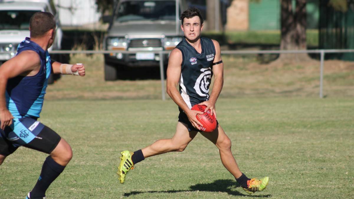 IMPRESSIVE START: Midfielder Dylan McDermott, pictured in his days with Cootamundra, was a strong contributor in his first practice match for North Wagga. 