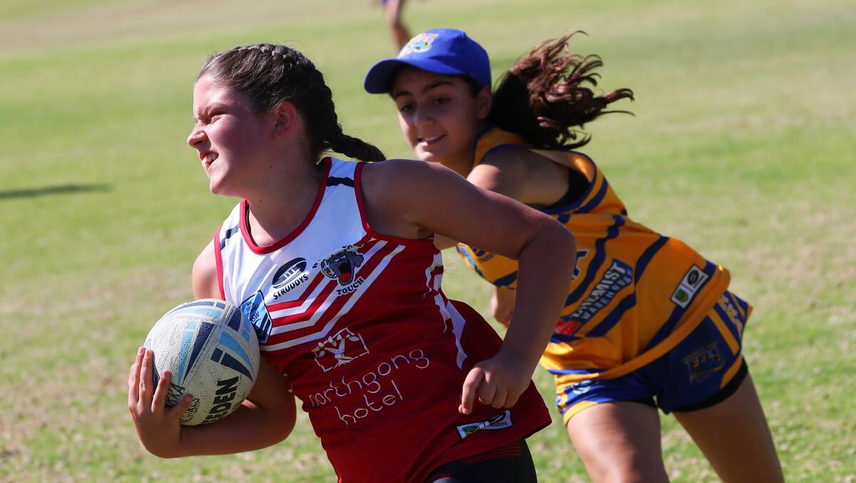 Stella Darcy in the under 12 girls game between Parramatta and Wollongong late on Friday. Picture: Emma Hillier