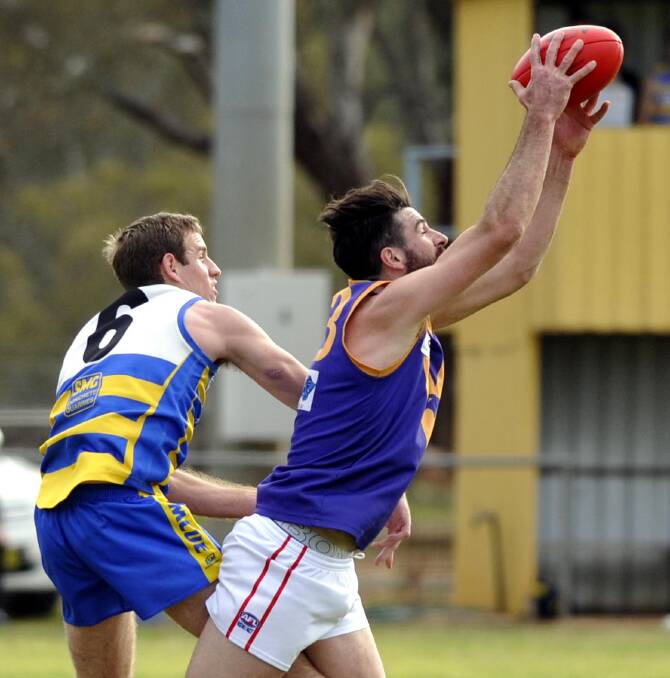 Barellan will be without their Melbourne-based ruckman Mitch Gorman (pictured playing for Narrandera a few years ago).