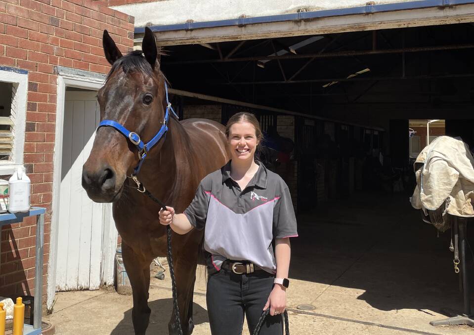 EXCITED: Emily Waters will have her first race rides as an amateur jockey at Saturday's Picnic meeting at Albury, including aboard Scott Spackman's veteran Cryfowl. Picture: Peter Doherty