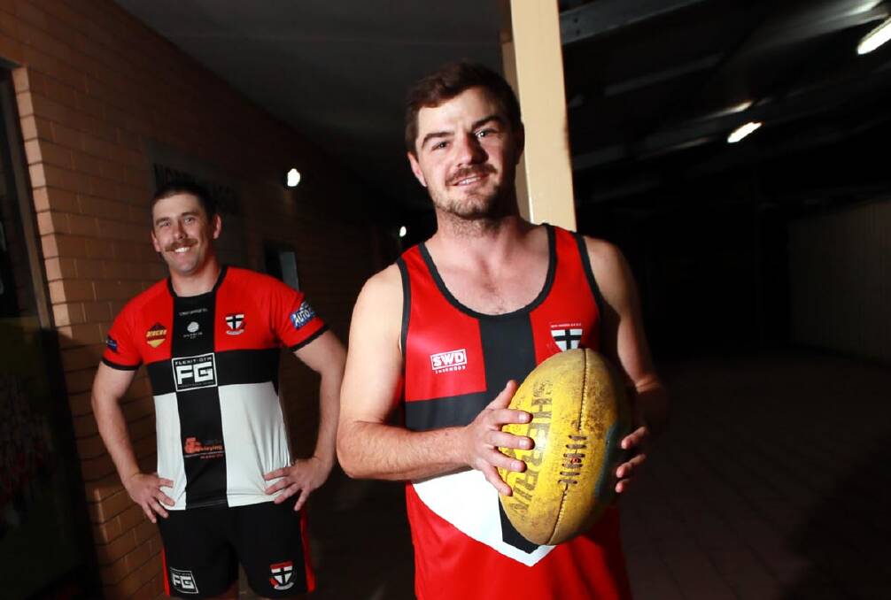 INJURY WORRY: North Wagga coach Cayden Winter is out with a knee complaint. Defender Matt Thomas (left) returns from suspension.