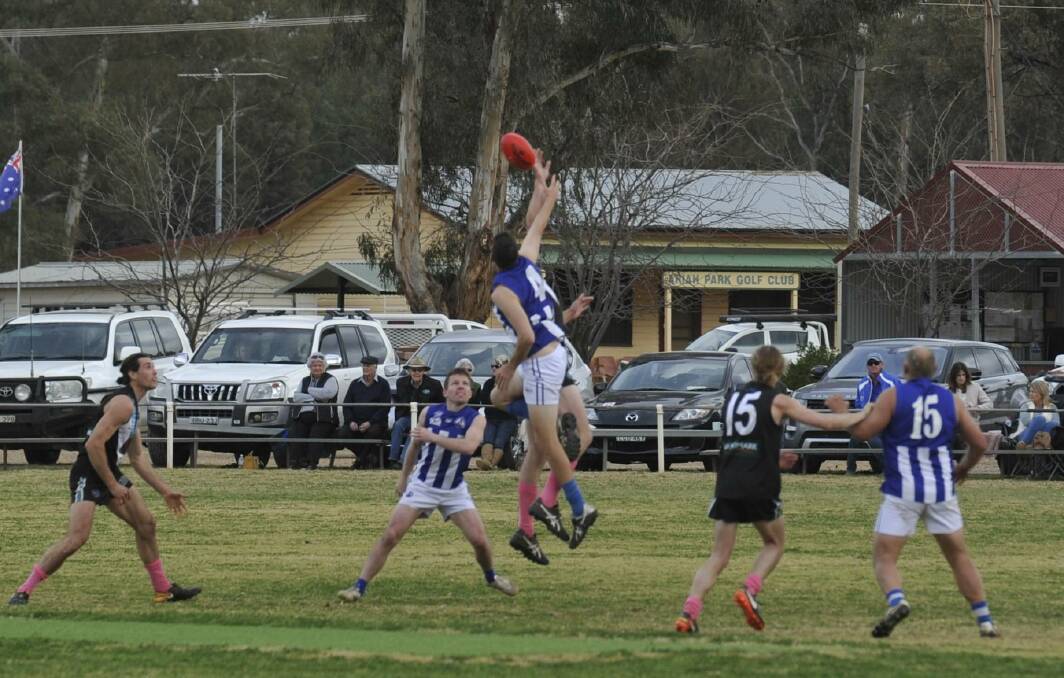 The Northern Jets host Temora at Ariah Park last year. Like Barellan, the Jets are yet to return to team training. 