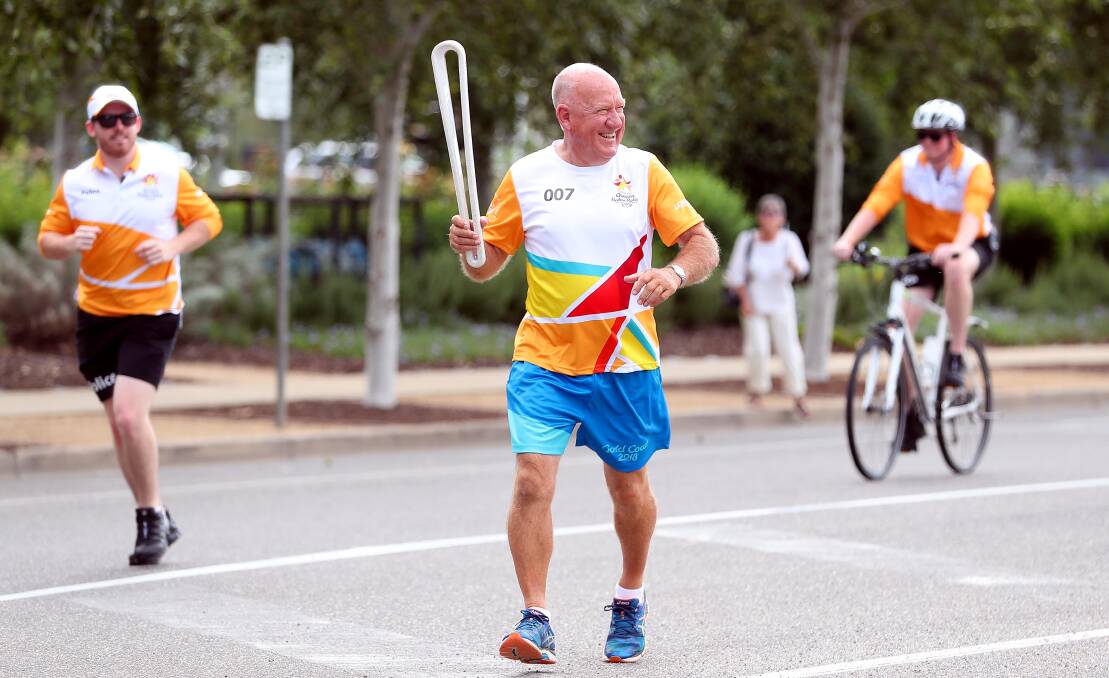 TRIBUTE: The late Bill Jacob during the Queen's Baton Relay in 2018, ahead of the Commonwealth Games in Queensland later the same year.