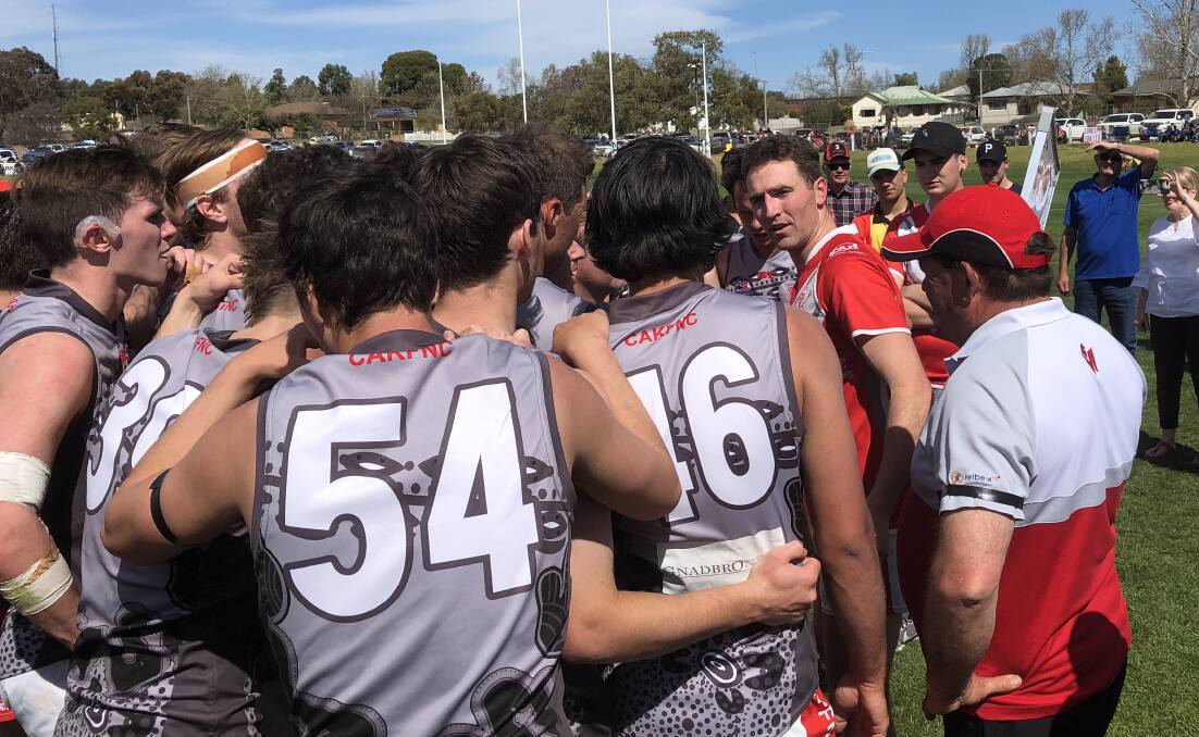 Reserve grade coach Kal Sykes tells his players at three-quarter-time to give him one more half hour to complete the perfect year.