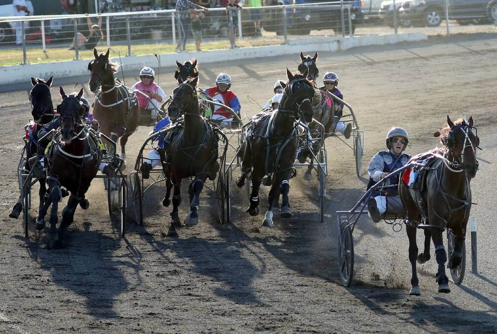 THE LAST LAP: Driver Blake Jones, right, is hoping to finish with another winner at Wagga Showgrounds' last harness racing meeting on Saturday. Picture: Les Smith