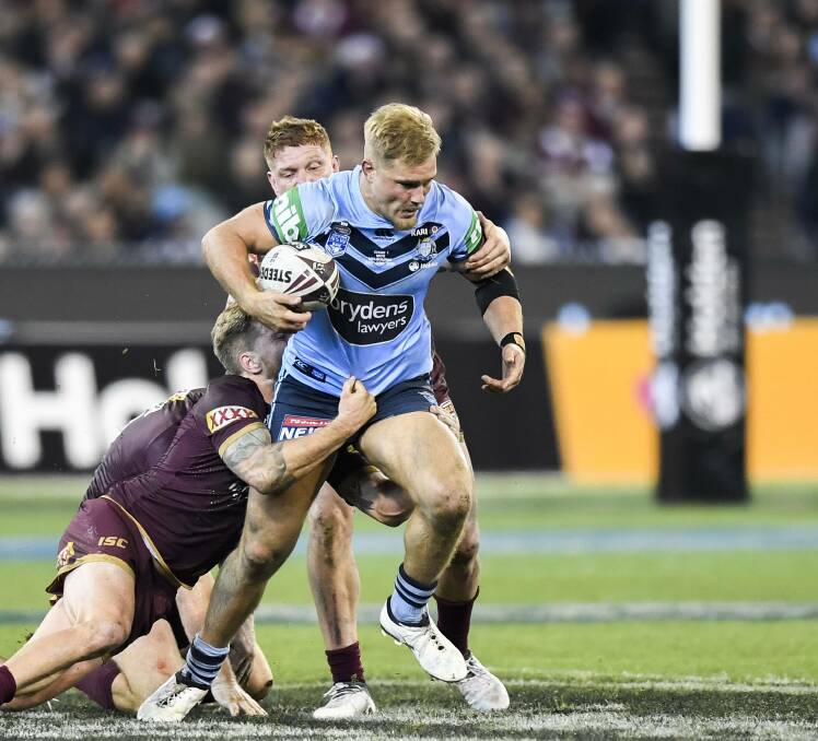 Jack de Belin playing for NSW in the second State of Origin game this year. Picture: AAP