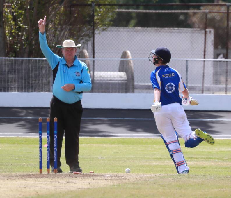MIXED FORTUNES: Kooringal Colts' Will Oliver is run out for a duck in their loss to South Wagga last Sunday. But the 16-year-old was their leading wicket-taker with 3-21. Picture: Les Smith