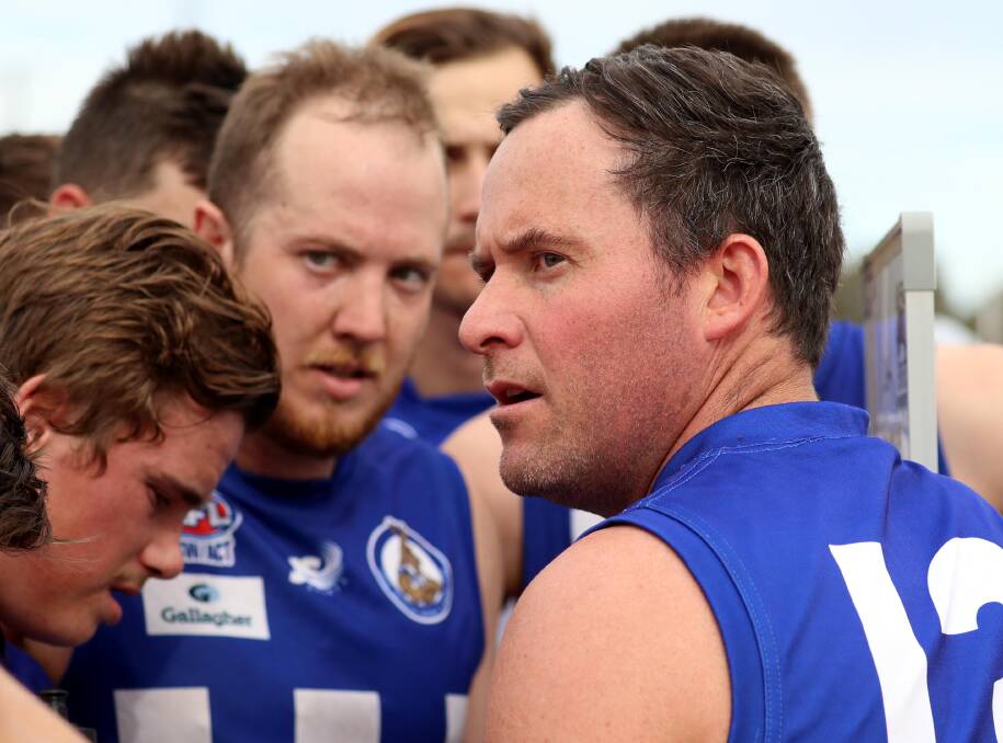 DISAPPOINTED: Temora coach Jake Wooden addresses the troops.