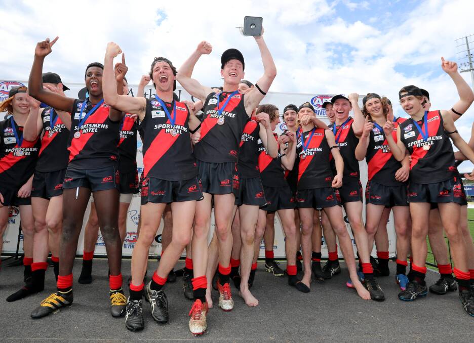 GOOD TIMES: Marrar's under 17.5s will fly the flag for the Bombers on Robertson oval and are aiming to be back on the winner's podium on Saturday. 