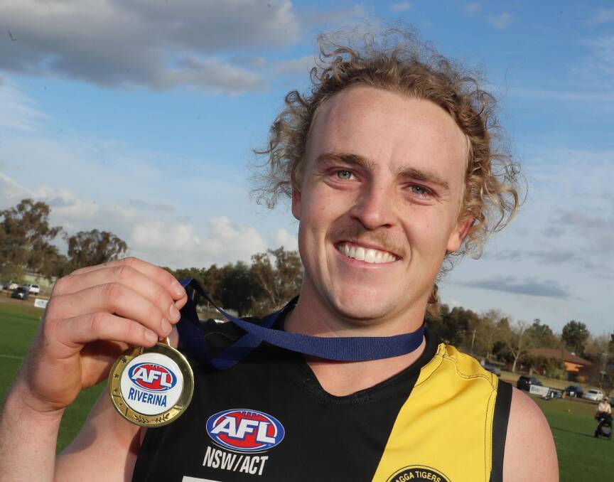 BIG DAY OUT: Brendan Myers said his Ron Hutchins Medal was reward for Tigers' team effort. Picture: Les Smith