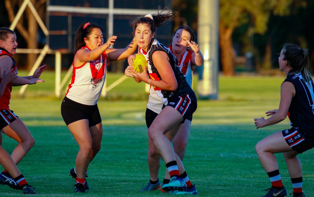 HIGH HONOUR: 2020 Player of the Year Jordan Barrett in action for North Wagga in the AFL Southern NSW Women's conpetition. Picture: Andrew McLean
