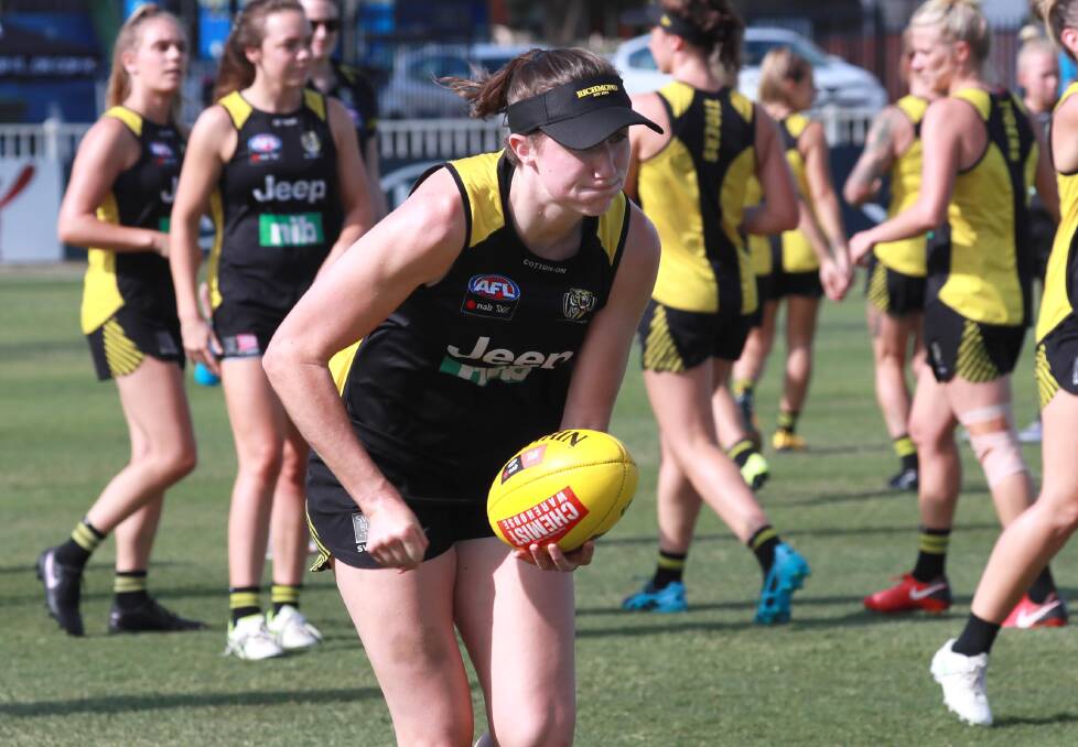 Richmond's AFLW team trains at Robertson Oval. Pictures: Emma Hillier