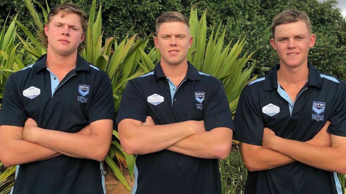 TRIPLE TREAT: Barellan's Irvin brothers Lucas, Riley and Mitch, will all make their club debuts with the Two Blues in round one's anticipated match up with The Rock Yerong Creek.